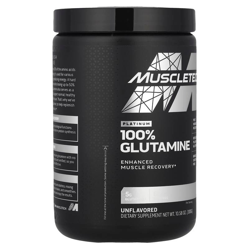 Platinum 100% Glutamine, Unflavored, 10.58 Oz (300 G) - Premium Supplements