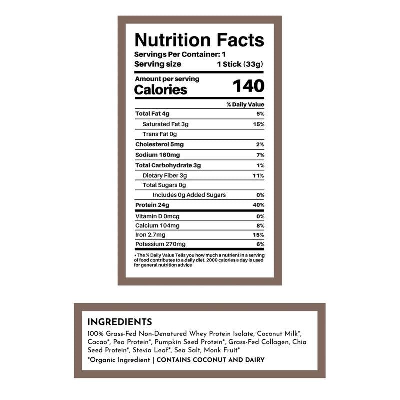 Chocolate Protein Powder - Individual Stick - Premium Supplements