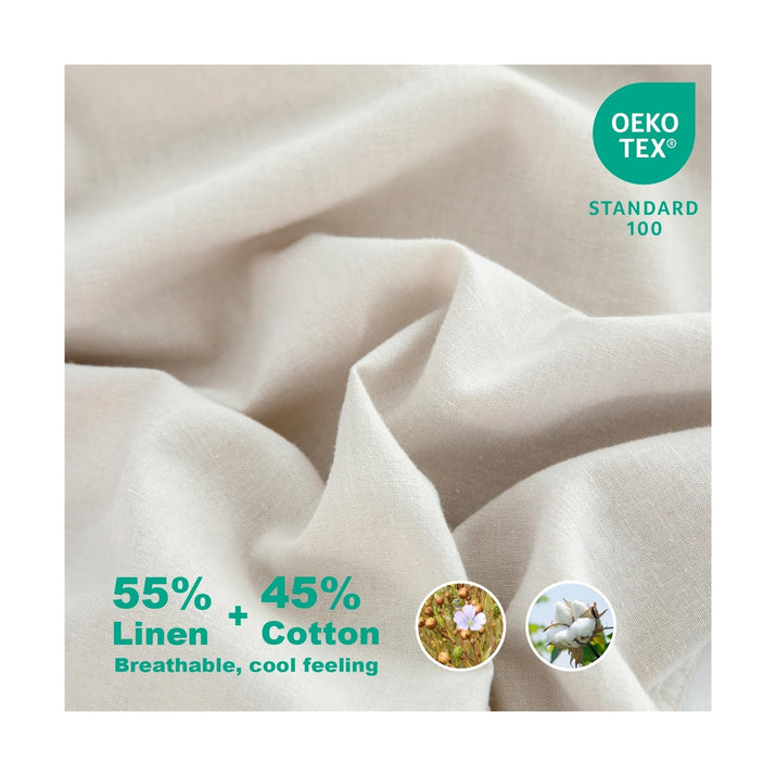 Linen Sheets California King Linen Bed Sheet, 4 Piece Linen Cotton Sheets Cal... - Premium Supplements