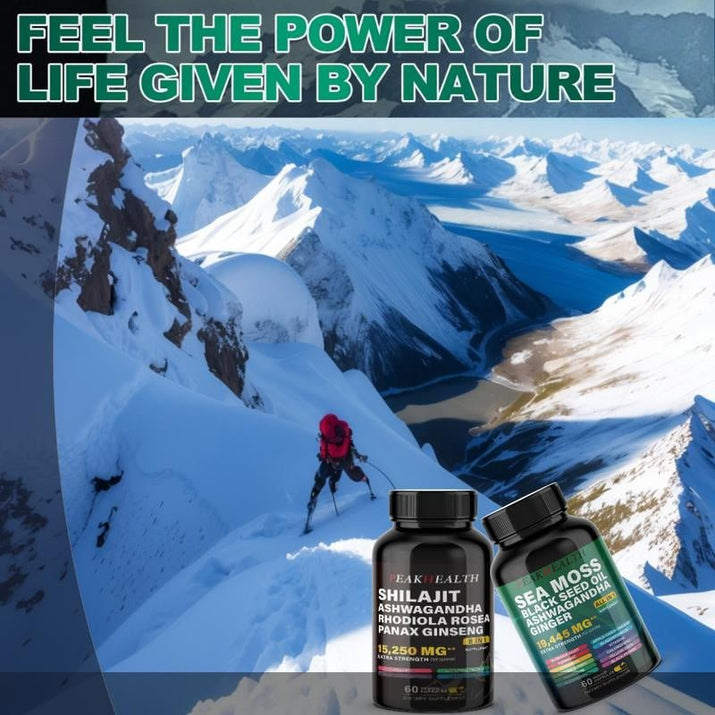 Sea Moss & Shilajit Dynamic Vitality Bundle - 60 Count - Premium Supplements