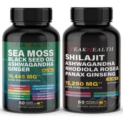 Sea Moss & Shilajit Dynamic Vitality Bundle - 60 Count - Premium Supplements