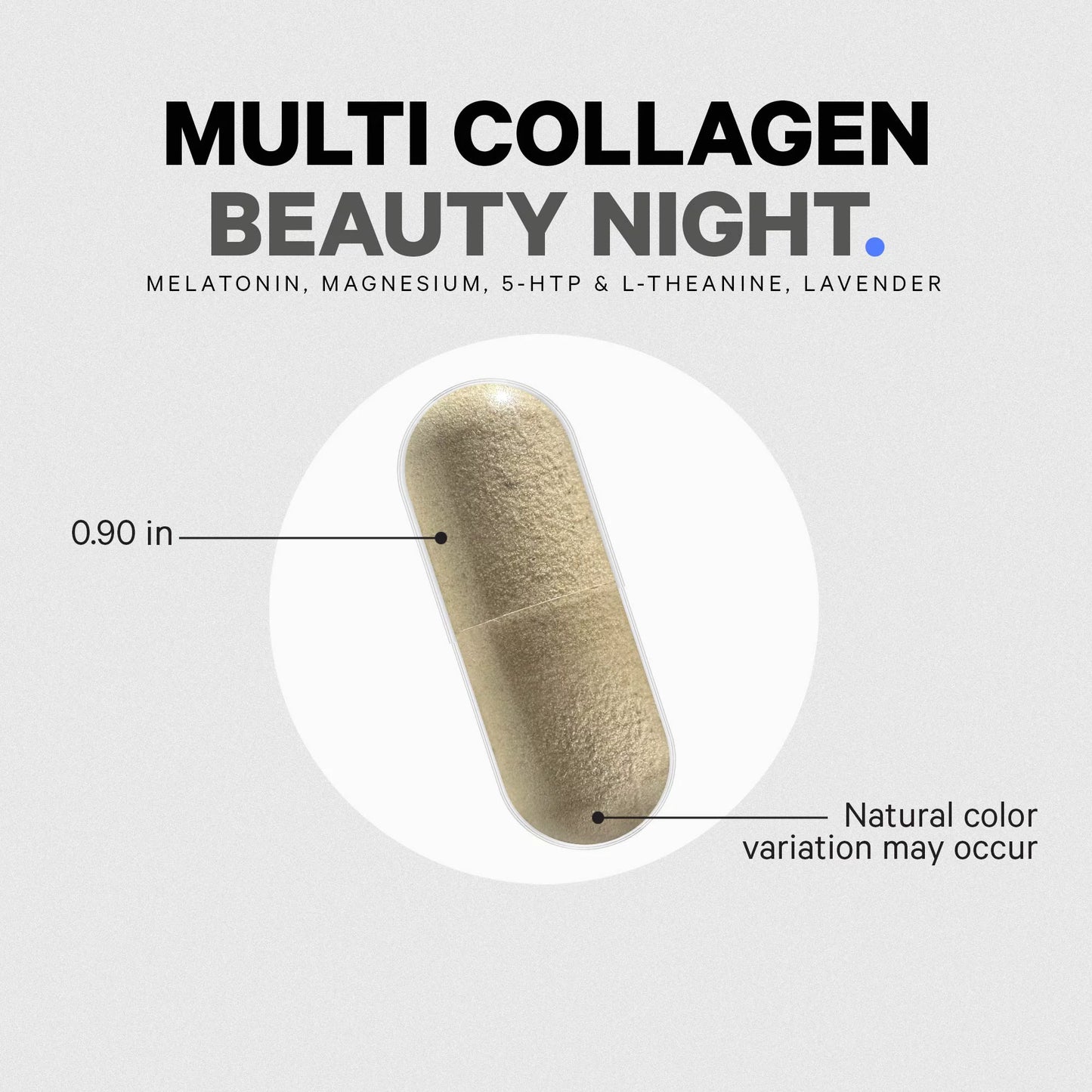 Multi Collagen Beauty Night, Magnesium, 5-HTP, Lavender, Melatonin, 5 Types Collagen + Sleep, 150 Ct