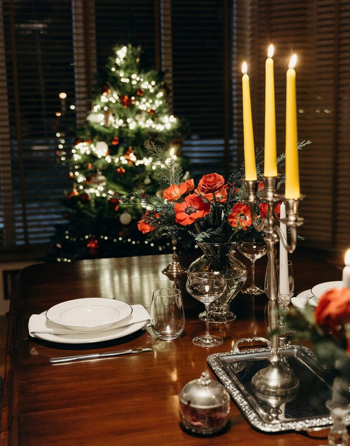 16" Beeswax Taper Candles - 16 Hour Burn Time - Yellow Beeswax Candles - 4 Pack - Premium Supplements