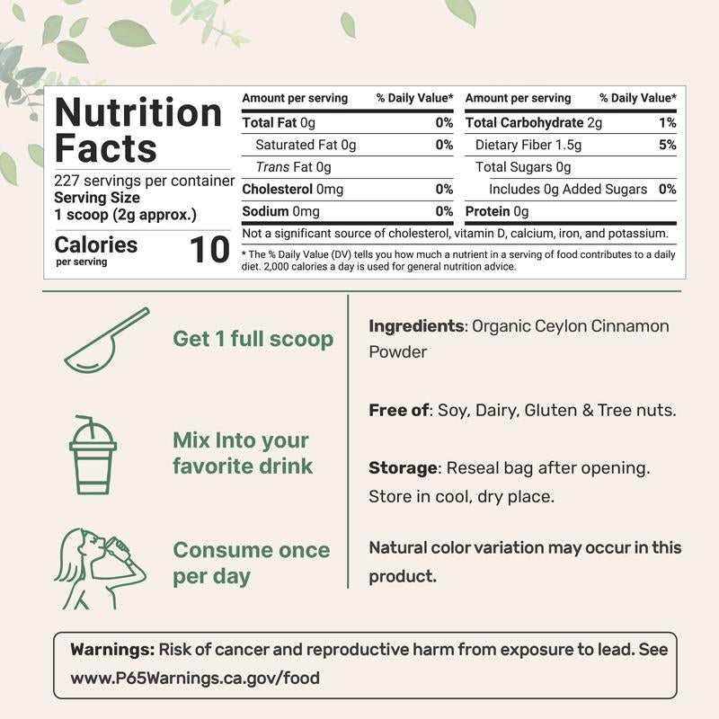 Organic Ceylon Cinnamon Powder - Premium Supplements