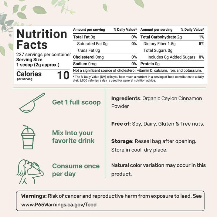 Organic Ceylon Cinnamon Powder - Premium Supplements