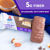 Endulge Caramel Nut Chew Bar, Dessert Favorite, 1G Sugar, Good Source of Fiber, 5 Count - Premium Supplements