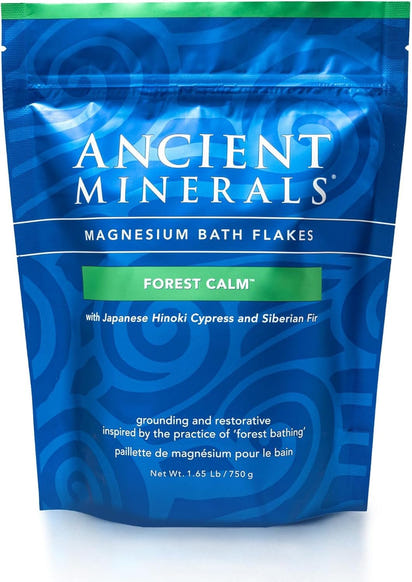 Magnesium Bath Flakes Forest Calm - Resealable Magnesium Bag of Zechstein Chloride Alternative to Epsom Bath Salt (1.65 Lb) - Premium Supplements