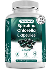 Organic Spirulina and Chlorella Capsules ?Organic Chlorophyll & Blue Green Algae to Support Powerful Detox, Energy & a Healthy Immune System? 3X More Chlorella Spirulina Powder / Serving ? 90 Pills - Premium Supplements