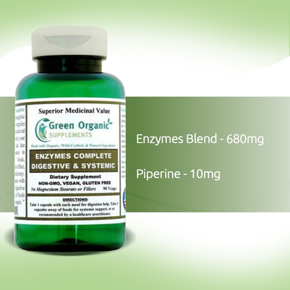 Green Organic Supplements Enzymes Complete, Digestive & Systemic - Premium Supplements