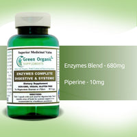 Green Organic Supplements Enzymes Complete, Digestive & Systemic - Premium Supplements