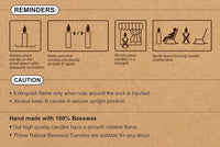 8" Beeswax Taper Candles - 8 Hour Burn Time - White Beeswax Candles - 4 Pack - Premium Supplements