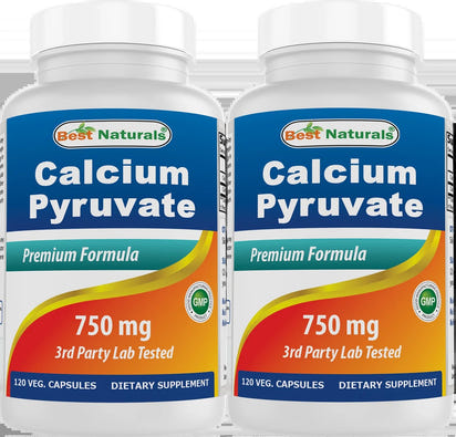 2 Pack Calcium Pyruvate 750 Mg 120 Capsules - Premium Supplements