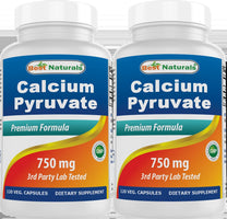 2 Pack Calcium Pyruvate 750 Mg 120 Capsules - Premium Supplements