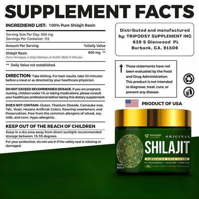Pure Himalayan Shilajit Resin - Premium Supplements