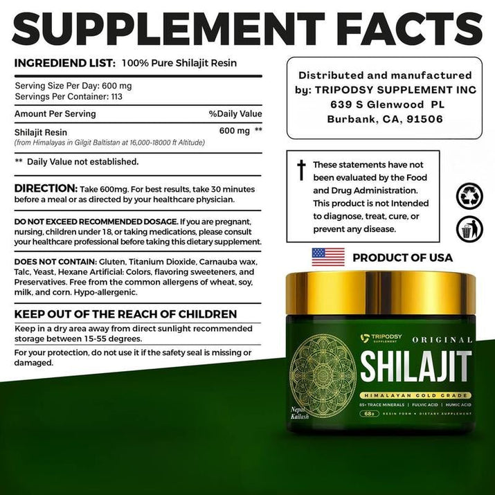 Pure Himalayan Shilajit Resin - Premium Supplements