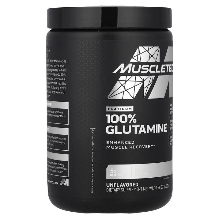 Platinum 100% Glutamine, Unflavored, 10.58 Oz (300 G) - Premium Supplements