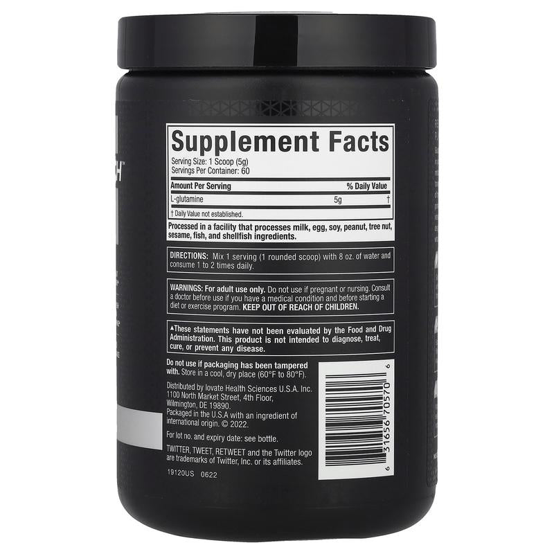 Platinum 100% Glutamine, Unflavored, 10.58 Oz (300 G) - Premium Supplements