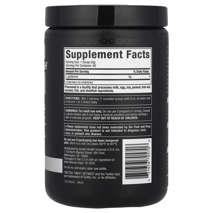 Platinum 100% Glutamine, Unflavored, 10.58 Oz (300 G) - Premium Supplements