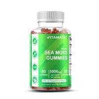 Irish Sea Moss Gummies - 3000 Mg - 60 Vegan Gummies - Made with Bladderwrack & Burdock Root - Seamoss Supplement for Thyroid, Energy, Immune Support - Premium Supplements