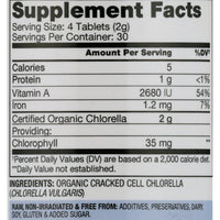Organic Chlorella Tablets, Non - Gmo, No Additives or Fillers, 120 Count - Premium Supplements