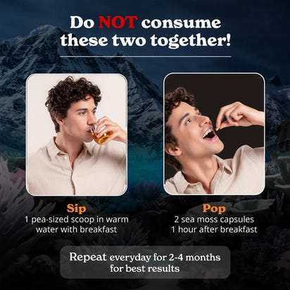 Himalayan Shilajit Sea Moss, Ashwagandha, Black Pepper - Premium Supplements