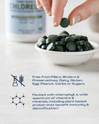 Organic Chlorella Tablets, Non - Gmo, No Additives or Fillers, 120 Count - Premium Supplements