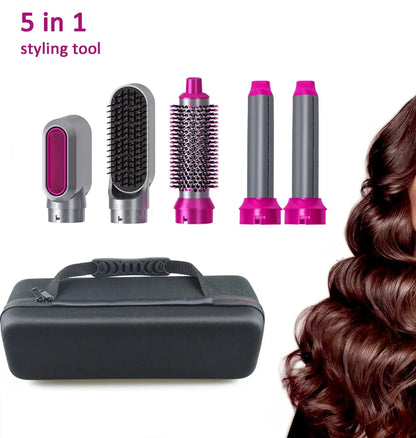5 - IN - 1 Detachable Blow Dryer Brush For Straightening & Curler Curling Iron - Premium Supplements