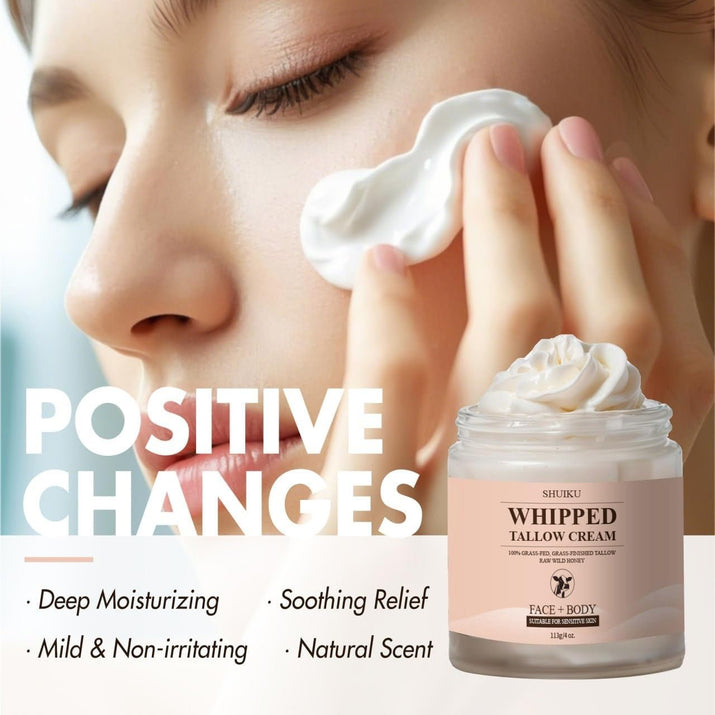 Whipped Beef Tallow for Skin Organic Grass Fed Beef Tallow and Honey Moisturizer - Premium Supplements