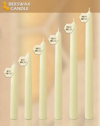 8" Beeswax Taper Candles - 8 Hour Burn Time - White Beeswax Candles - 4 Pack - Premium Supplements
