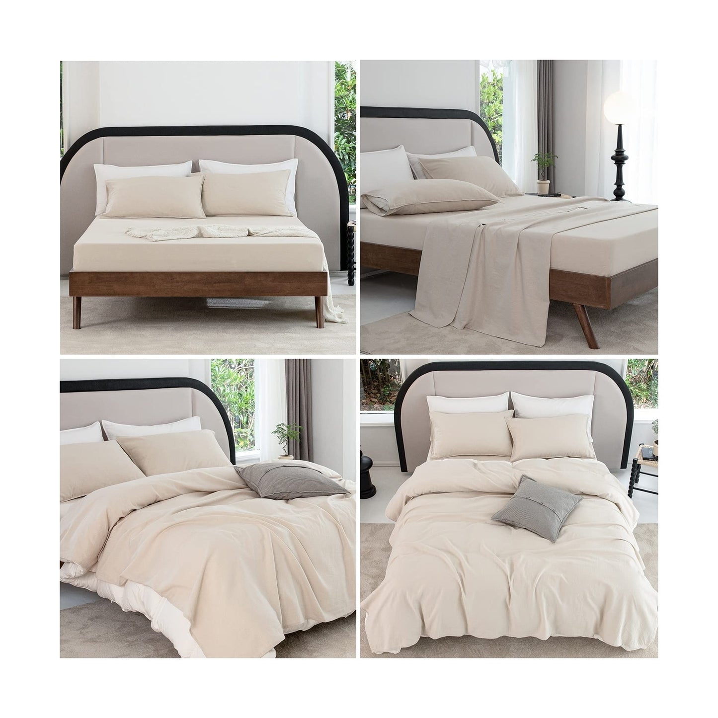 Linen Sheets California King Linen Bed Sheet, 4 Piece Linen Cotton Sheets Cal... - Premium Supplements