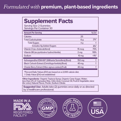 Menopause Supplements with Black Cohosh & Ashwagandha - Premium Supplements