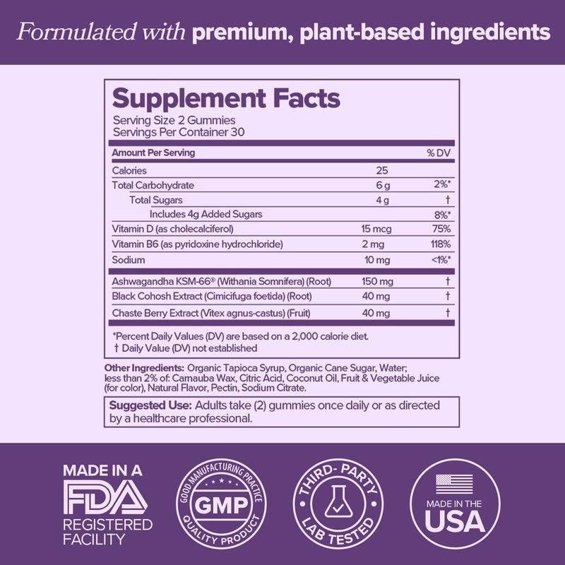 Menopause Supplements with Black Cohosh & Ashwagandha - Premium Supplements