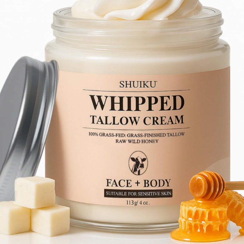 Whipped Beef Tallow for Skin Organic Grass Fed Beef Tallow and Honey Moisturizer - Premium Supplements