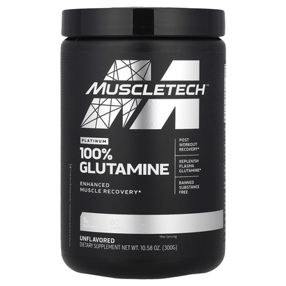 Platinum 100% Glutamine, Unflavored, 10.58 Oz (300 G) - Premium Supplements