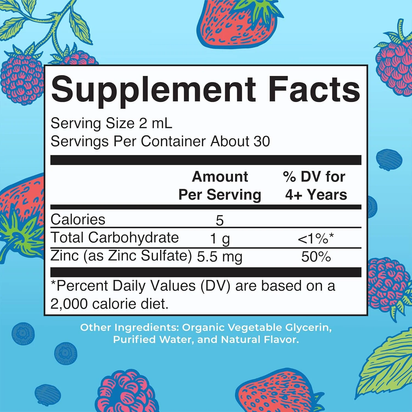 Zinc Drops, Berry Flavor, 2 Oz, Immune Health Mineral - Premium Supplements