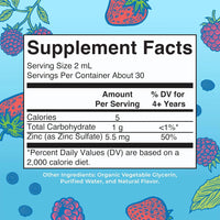 Zinc Drops, Berry Flavor, 2 Oz, Immune Health Mineral - Premium Supplements