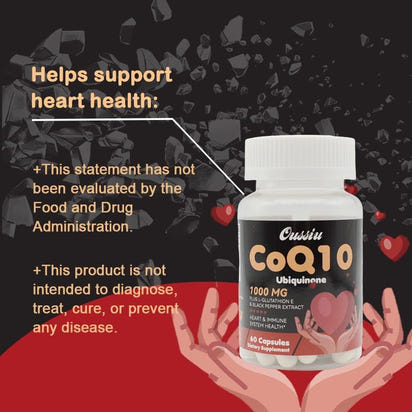 1000Mg CoQ10 Ubiquinone for Heart Health Energy - Premium Supplements