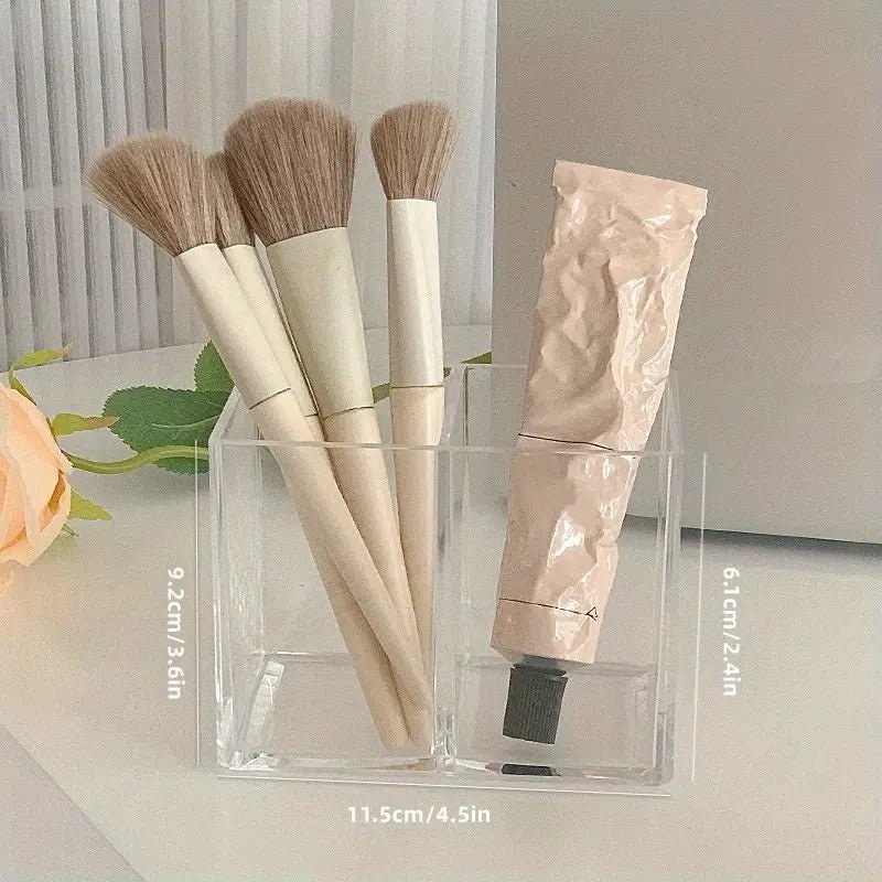 Clear Makeup Brush Holder and Cosmetic Organizer Box - Premium Supplements