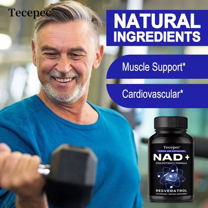 NAD+ Supplements, Supplements with Quercetin + Resveratrol - Supports Cell Health, Muscle, Brain, Vision and Heart Health - Premium Supplements