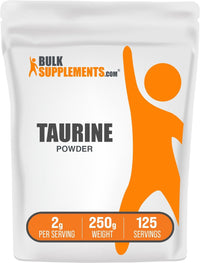 .Com Taurine Powder - Taurine Supplement, Amino Acid Supplement for Energy - Unflavored & Gluten Free, 2G per Serving, 250G (8.8 Oz) (Pack of 1) - Premium Supplements