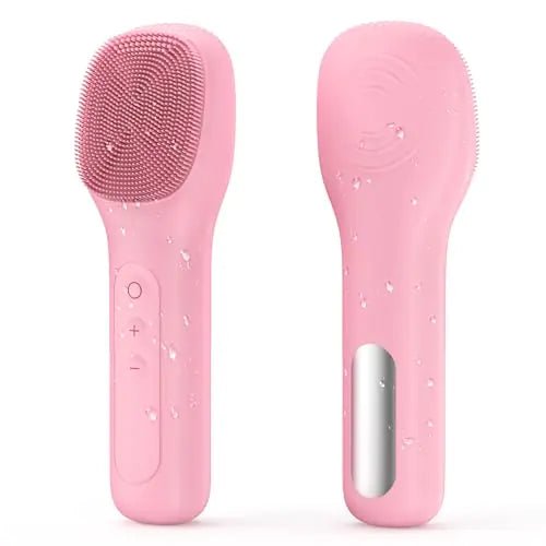 Facial Cleansing Brush Portable Waterproof Rechargeable Face Wash Brush Electric Deep Cleaning for Men & Women (Pink) - Premium Supplements