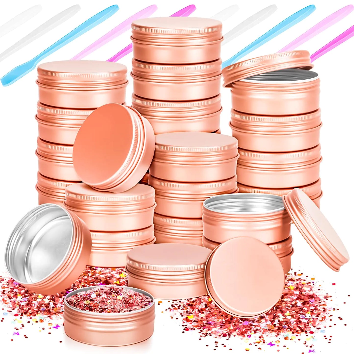 MotBach 24 Pack 0.5oz Tin Jars 15ml Metal Tin cans 1/2 Ounce Aluminum tin can jar Containers with Lid for Lotion Bars Spices Salve Beard Balm Balms Toiletries Creams Samples Makeup Cosmetic - Premium Supplements