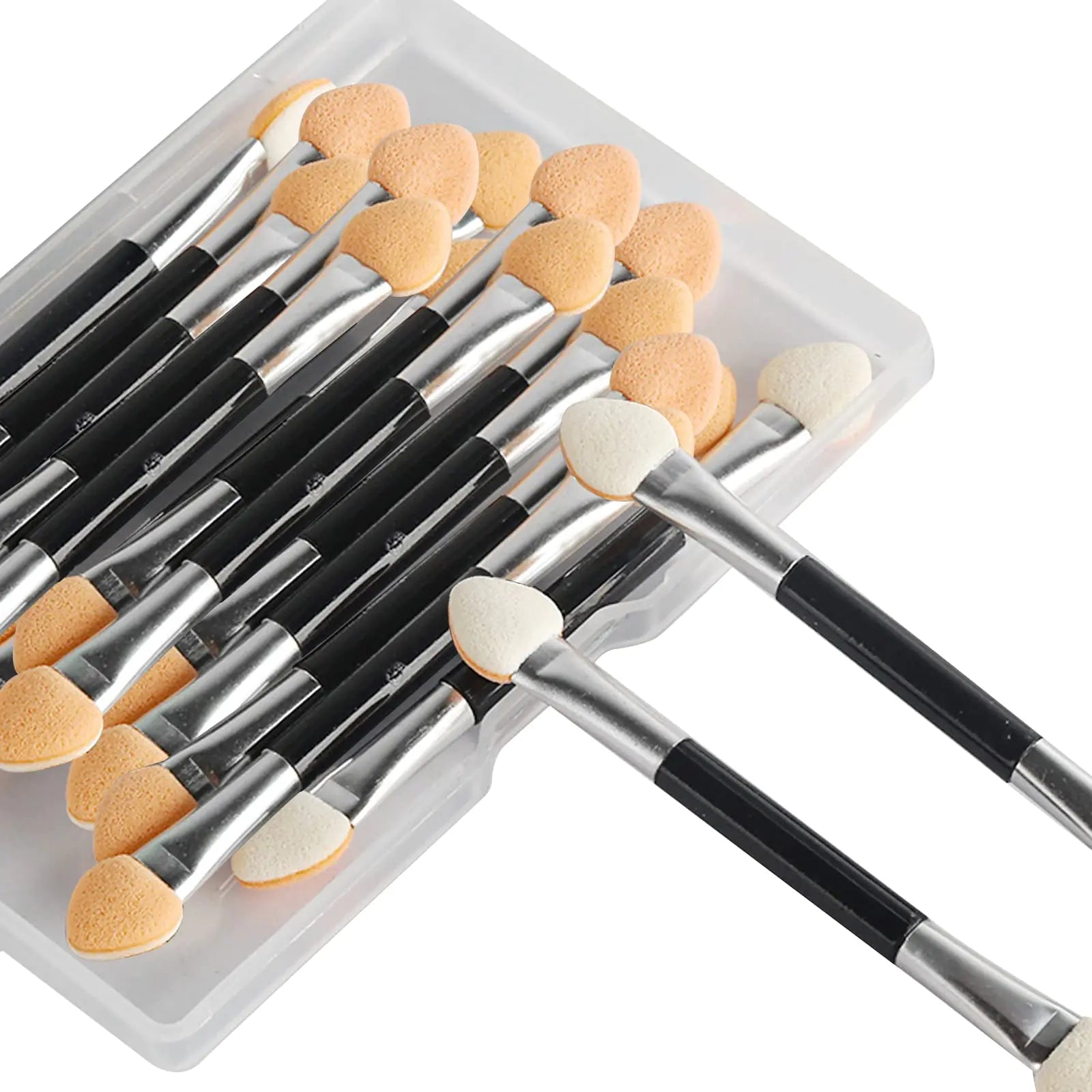 Neuorge 30pcs Disposable Dual Sides Eyeshadow Applicators Professional Double Head Sponge Brushes Eye Makeup Cosmetic Tool with Box for Women Girls(2.95inch Black) - Premium Supplements