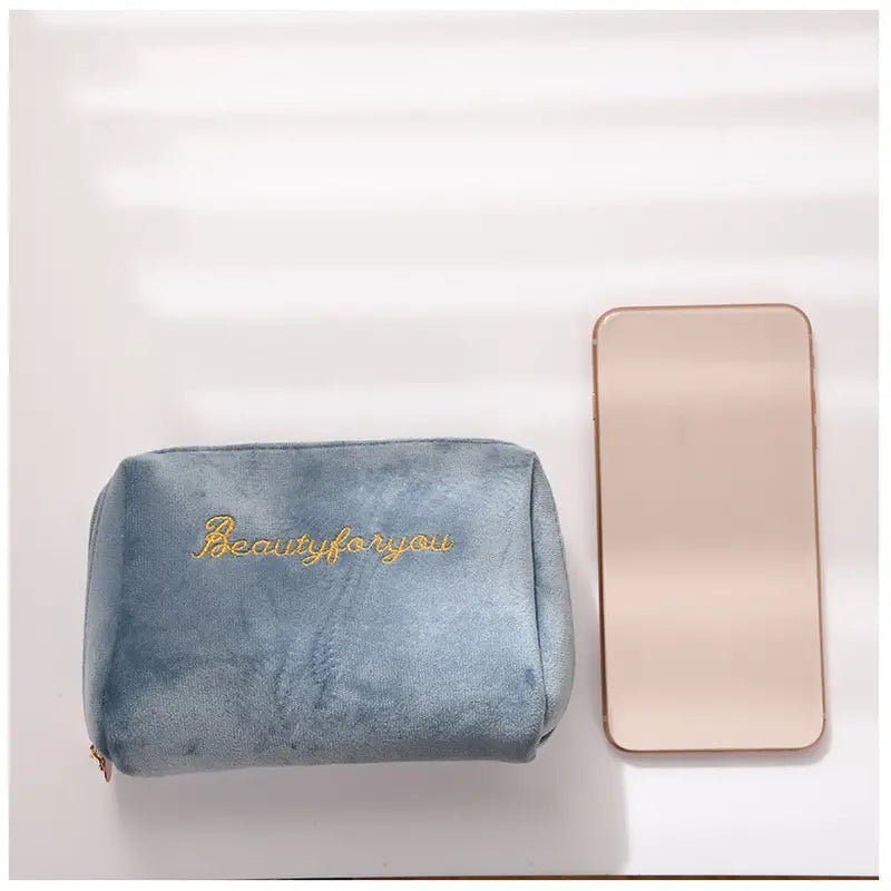 Velvet Cosmetic Bag for Makeup and Toiletries Storage - Premium Supplements