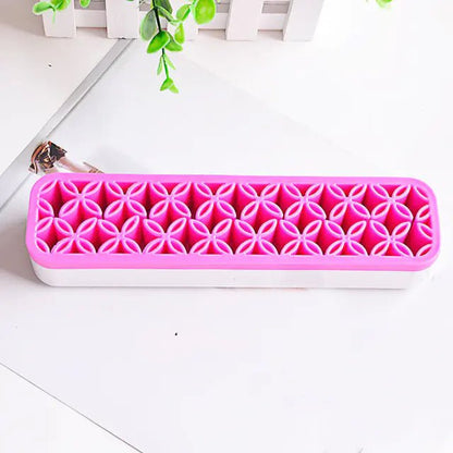 Cosmetic Organizer Box with Silicone Makeup Brush Holder - Premium Supplements