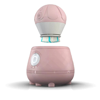 TAO Clean Ona Diamond Orbital Facial Brush and Cleansing Station Electric Face Cleansing Brush with Ergonomic Handle Dual Speed Settings Mauve - Premium Supplements