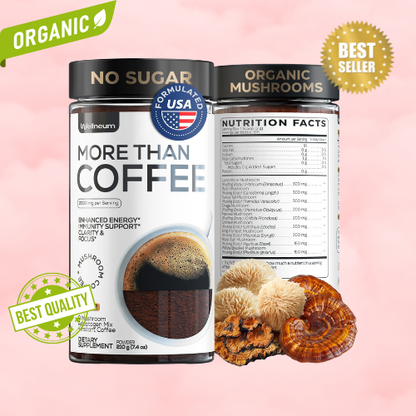 Organic Mushroom Coffee — 9 Mushroom Adaptogen Blend with Lion’s Mane, Chaga, Reishi & Turkey Tail