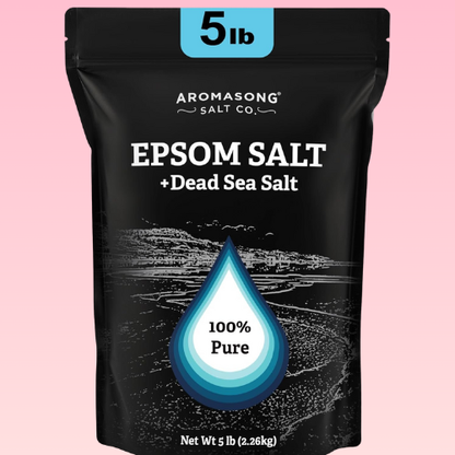 Epsom Salt with Dead Sea Salt – Bulk 5 LB Bag | Pure Bath Salt for Muscle Relief, Foot Soaks & Relaxation