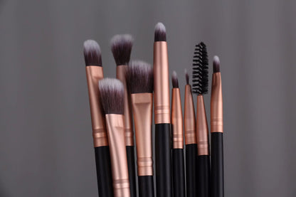 14pcs Wood Handle Makeup Brush Set - Premium Supplements