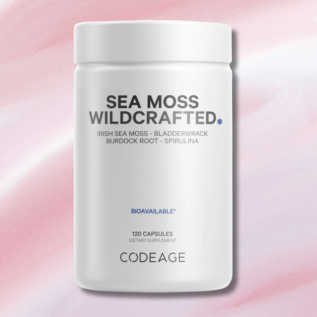 Wildcrafted Irish Sea Moss Capsules with Bladderwrack, Burdock Root & Spirulina – 120 Ct